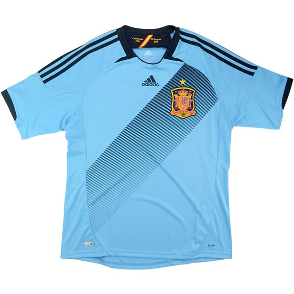 Auswärtstrikot Thailand Spanien Retro 2012 Blau Günstige Fußballtrikots